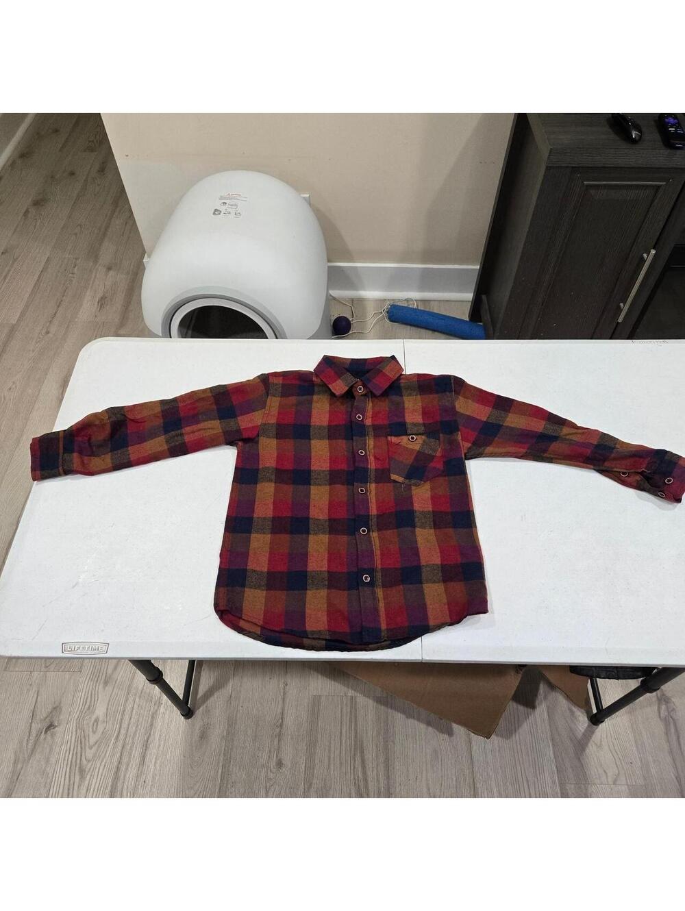 -Red and brown Nomad flannel shirt